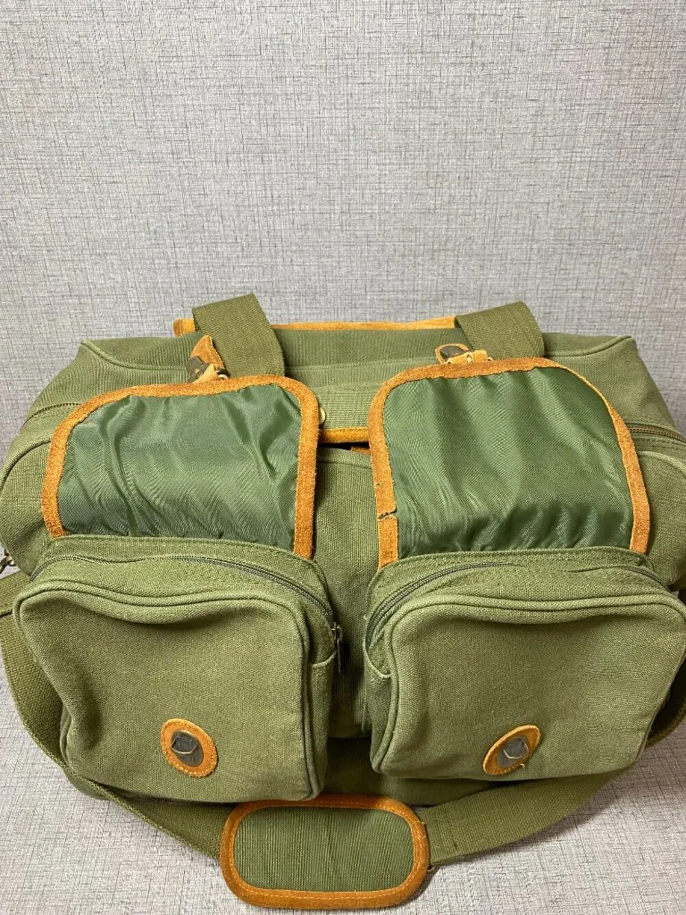 Vintage Eddie Bauer Duffle Bag for Travel Canvas Suede Duffel Bag Carry on Men